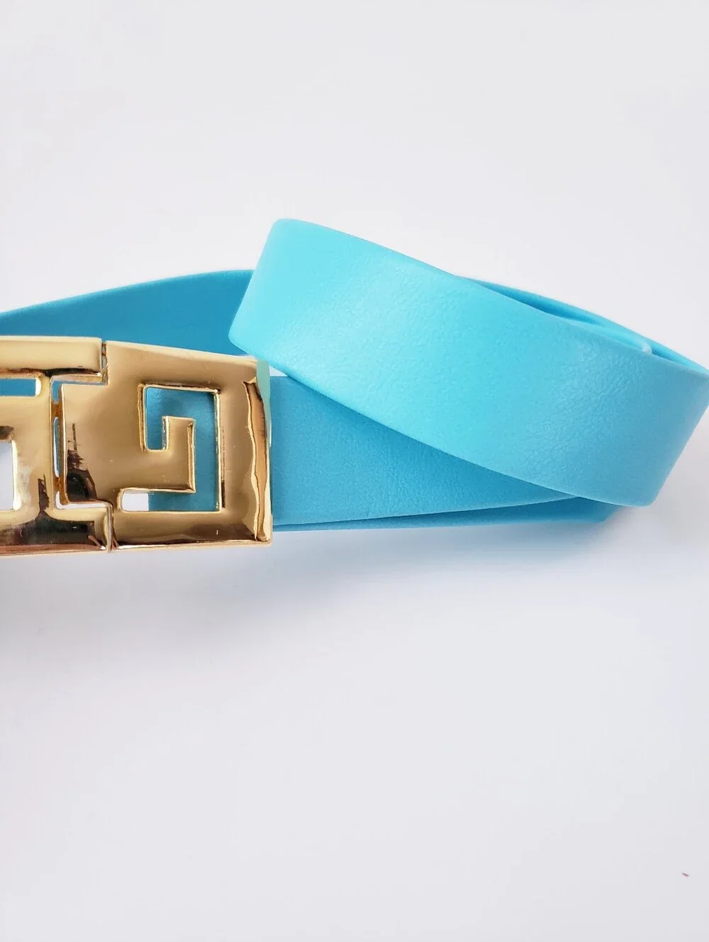 Vintage Blue Gold Adjustable Belt